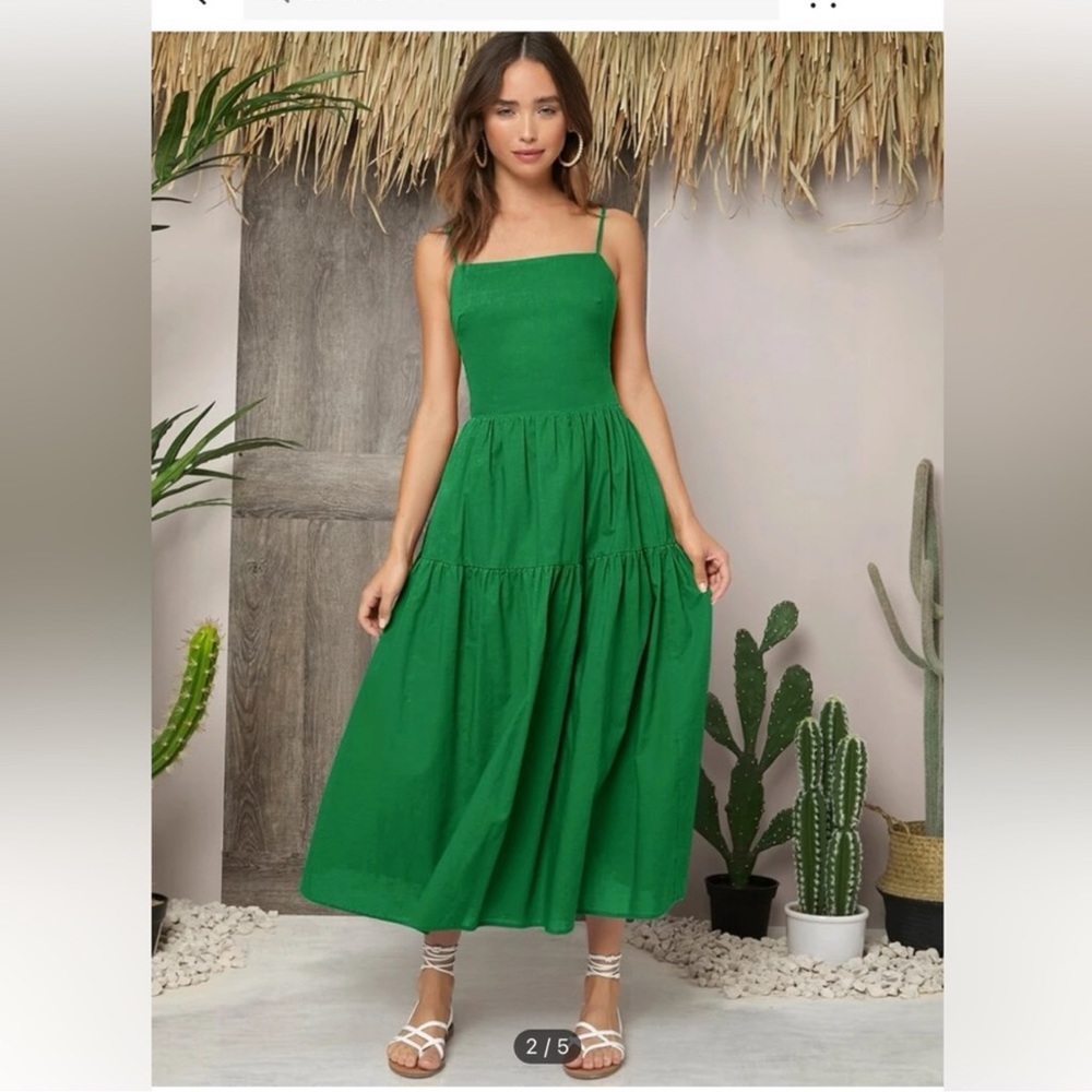 Tie Backless Ruffle Hem Cami Dress